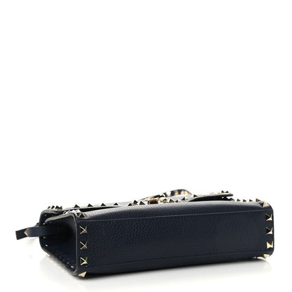 Valentino Garavani Pebbled Calfskin Medium Rockstud Flip Lock Crossbody Bag Black 4 of 9