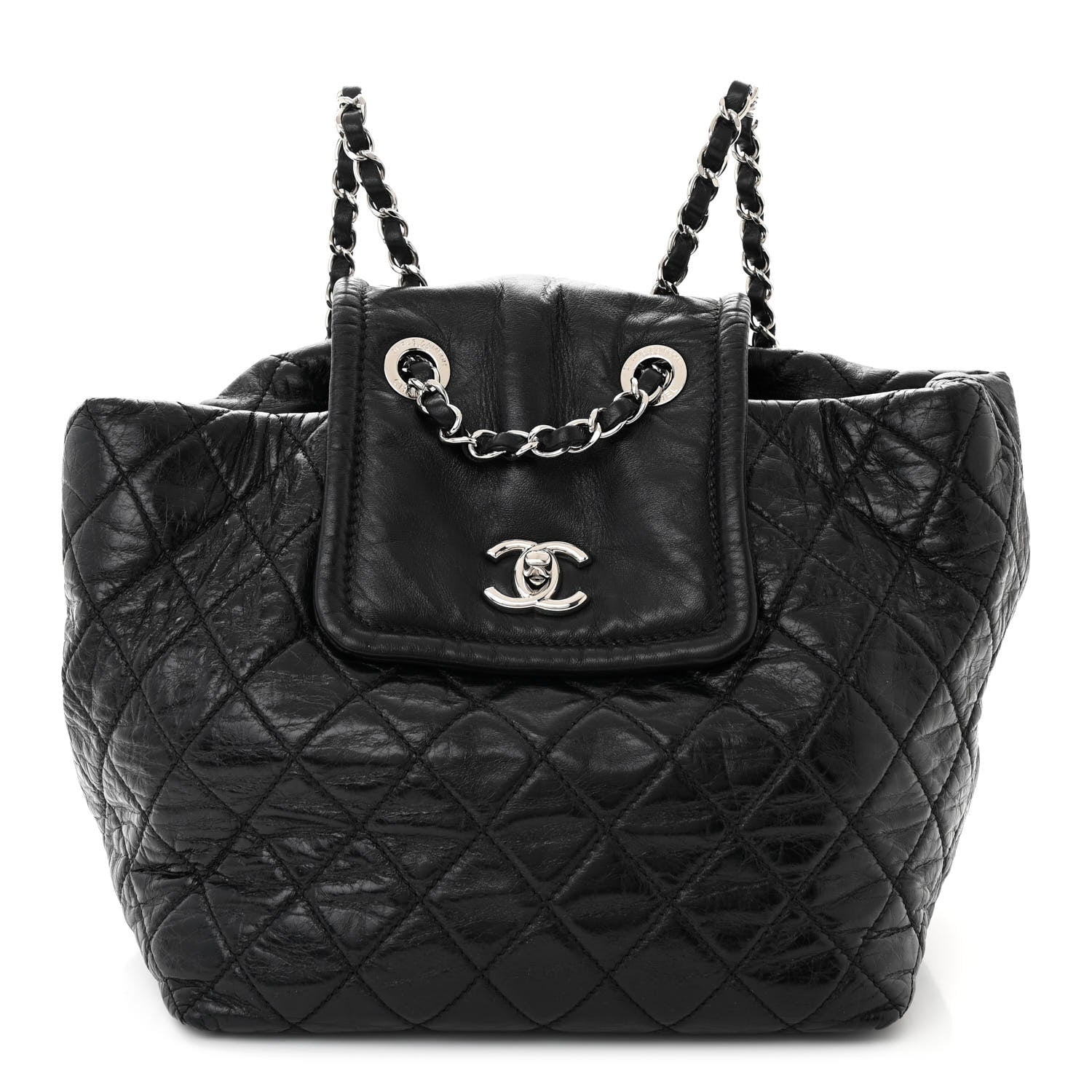 Chanel Glazed Calfskin Quilted Beijing Backpack Black 1 of 10