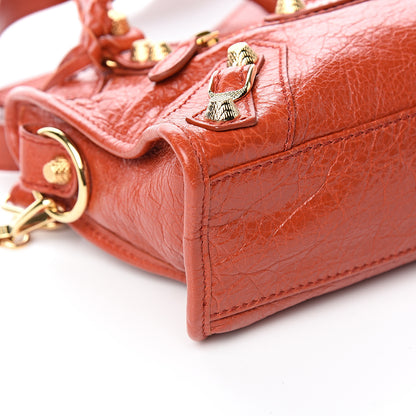 Balenciaga Agneau Giant 12 Gold Hardware Mini City Rouge Ambre 7 of 9