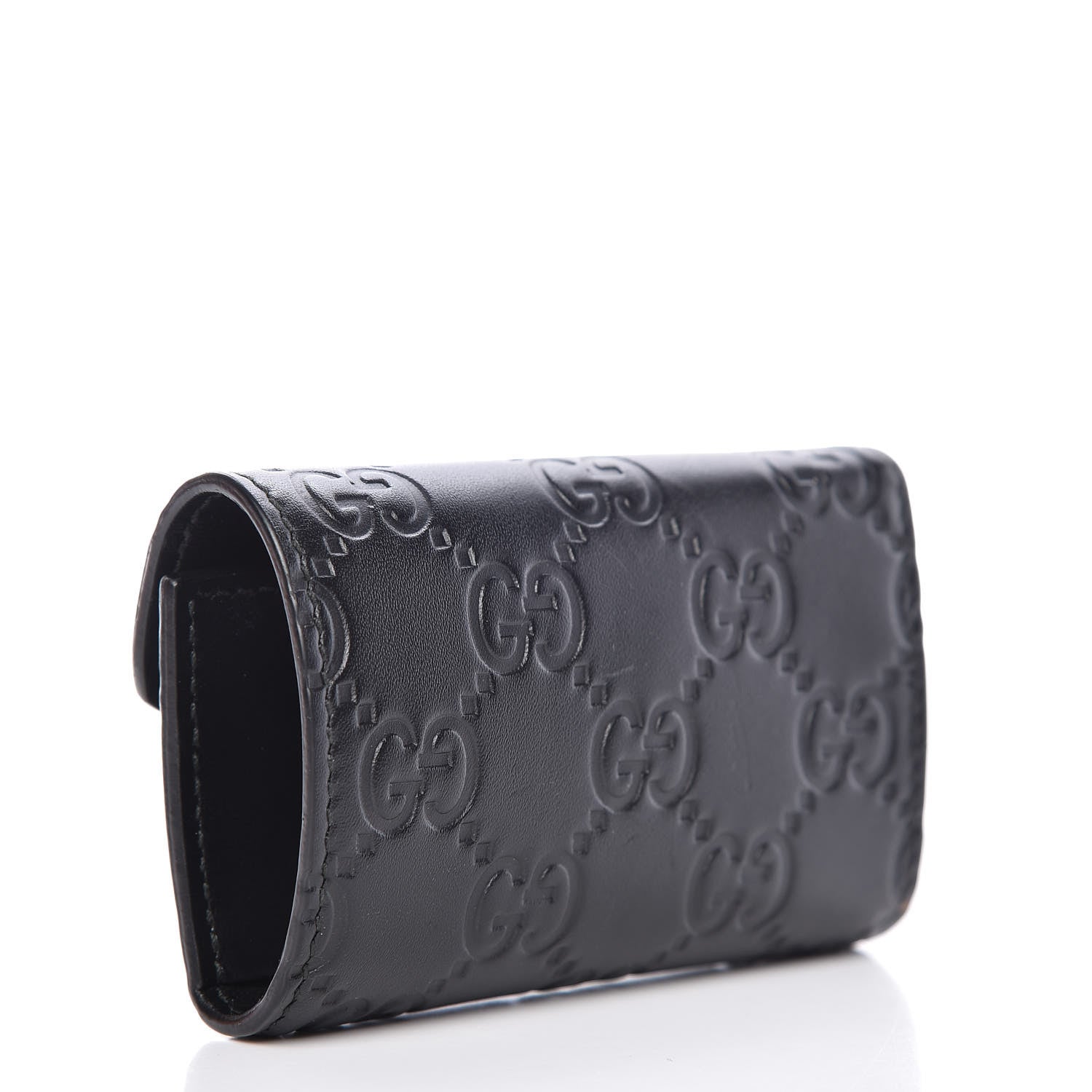 Gucci Guccissima Icon Signature 6 Key Holder Case Black 3 of 20