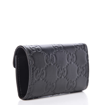 Gucci Guccissima Icon Signature 6 Key Holder Case Black 3 of 20