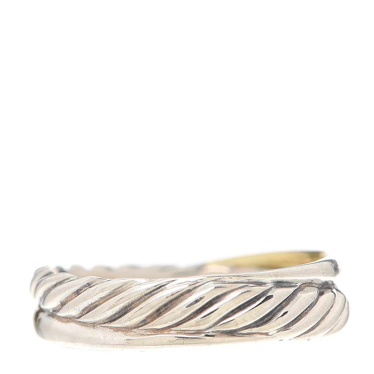 Sterling Silver 18K Yellow Gold Narrow Crossover Ring 57 8