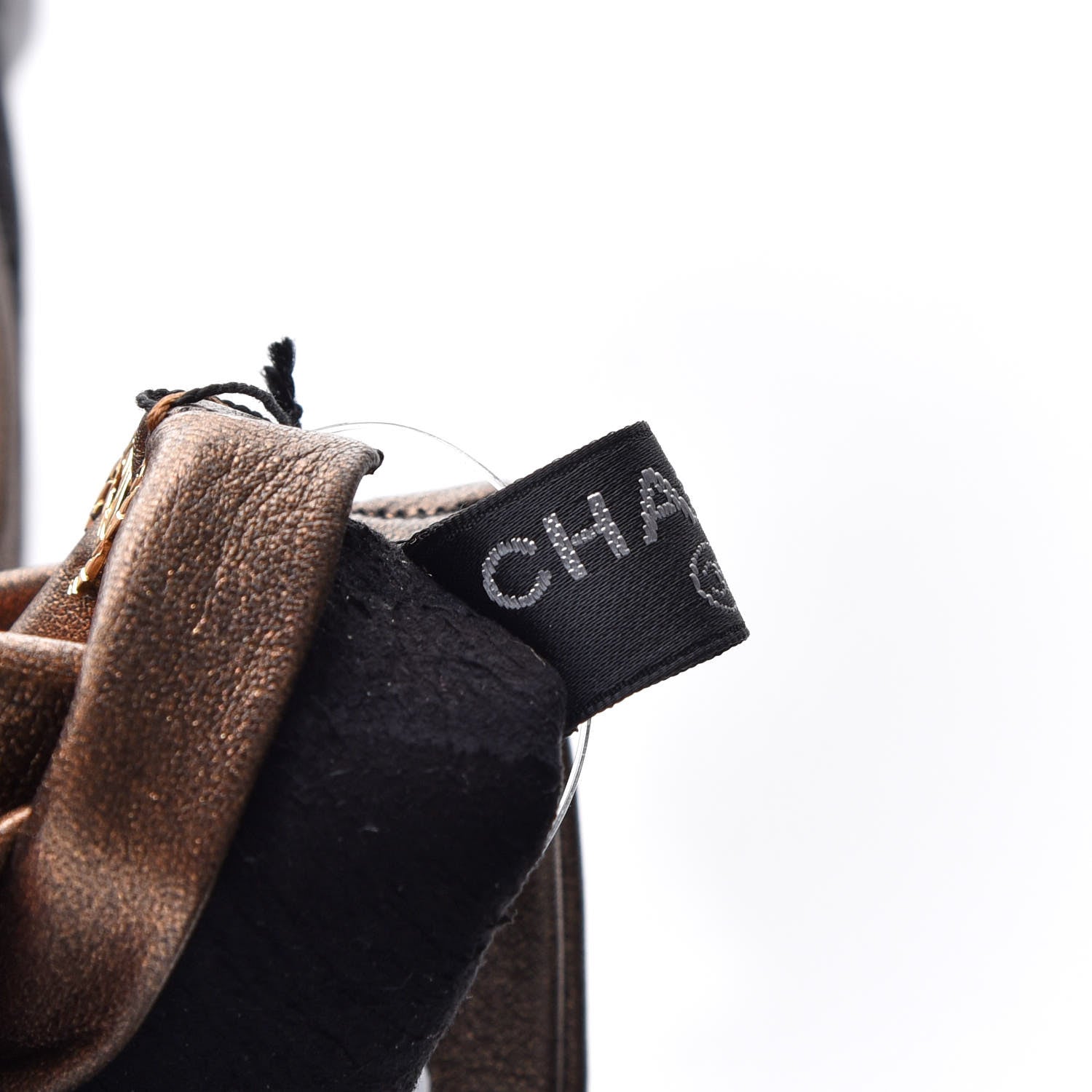 Chanel Metallic Lambskin Long Gloves 8 Black Brown 3 of 7