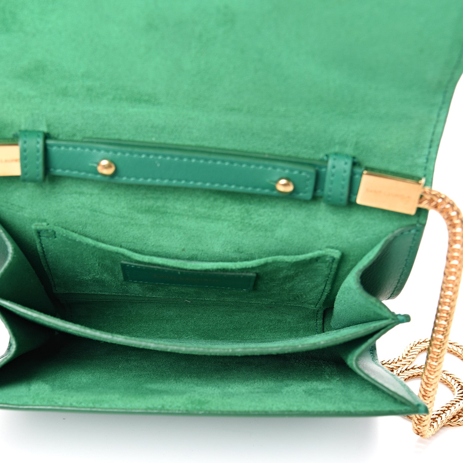 Saint Laurent Calfskin Small Classic Y Satchel Green 4 of 10