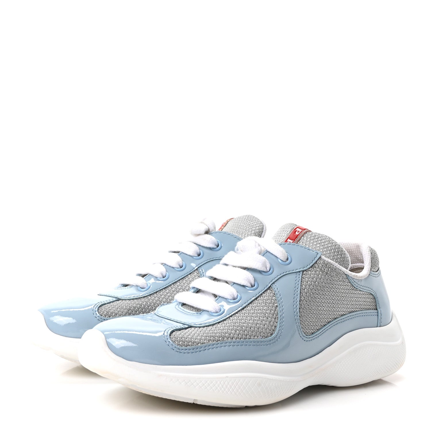 Prada Patent America's Cup Patchwork Sneakers 36.5 Celeste 4 of 10