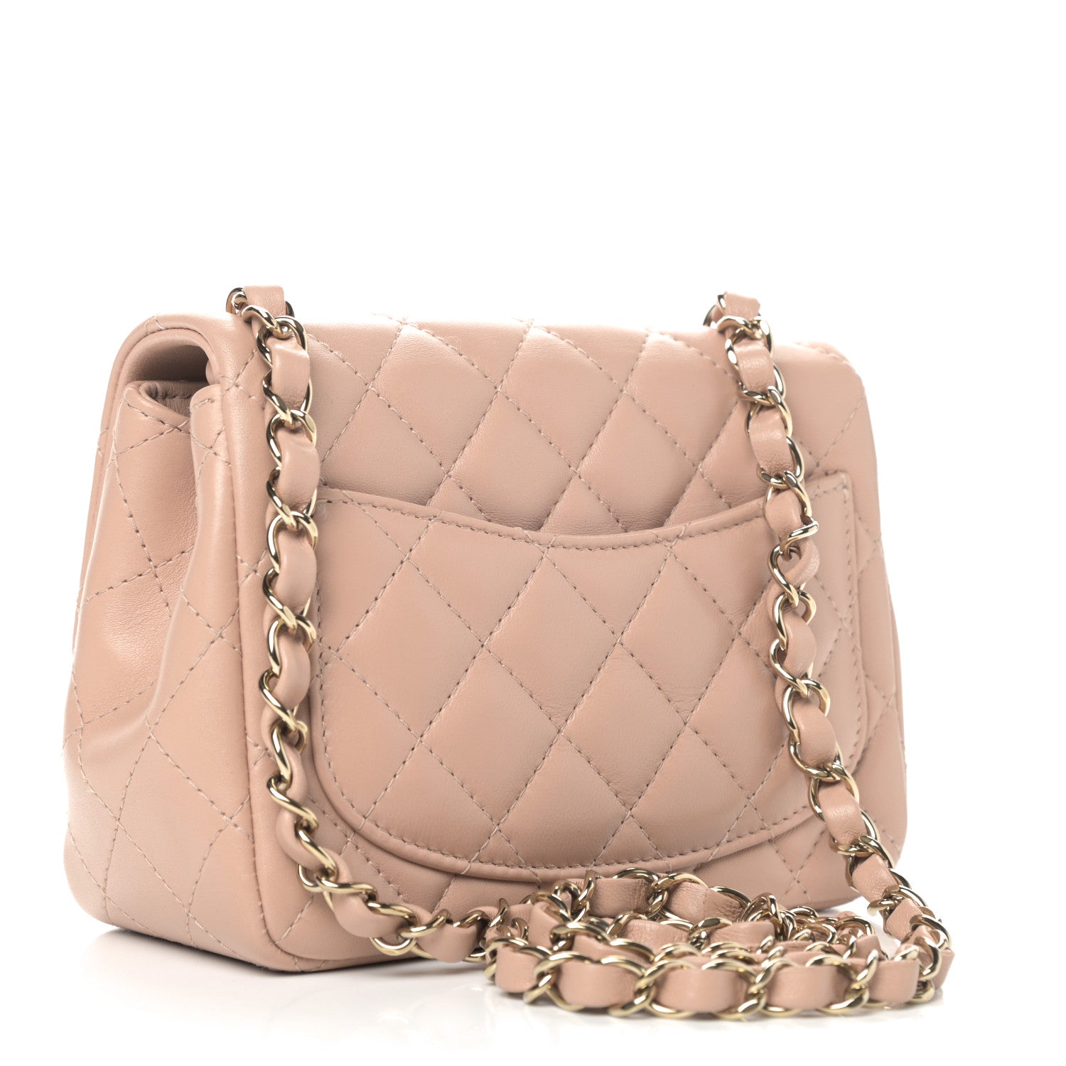 Chanel Lambskin Quilted Mini Square Flap Beige 2 of 9