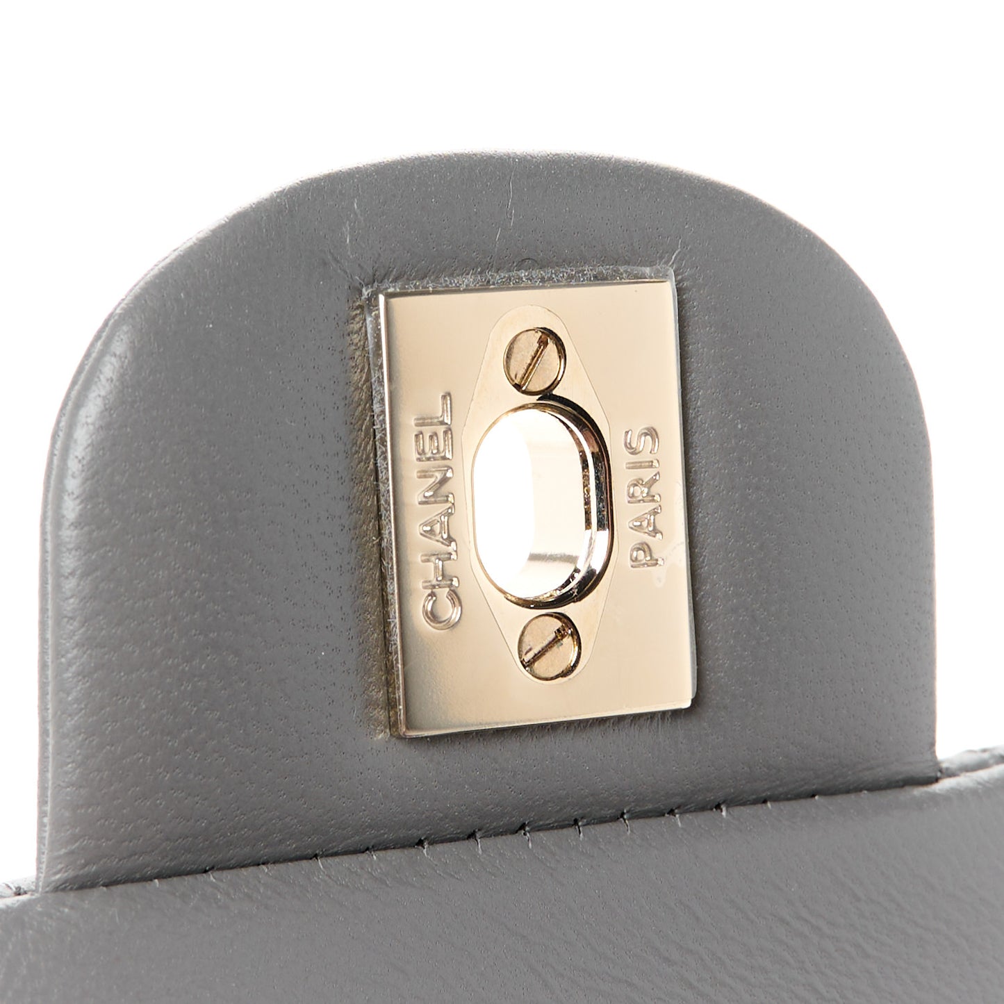 Lambskin Quilted Mini Rectangular Flap Dark Grey
