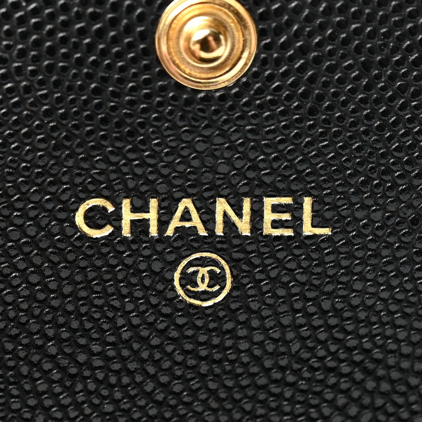 Caviar Quilted Textured CC Flap Wallet Black