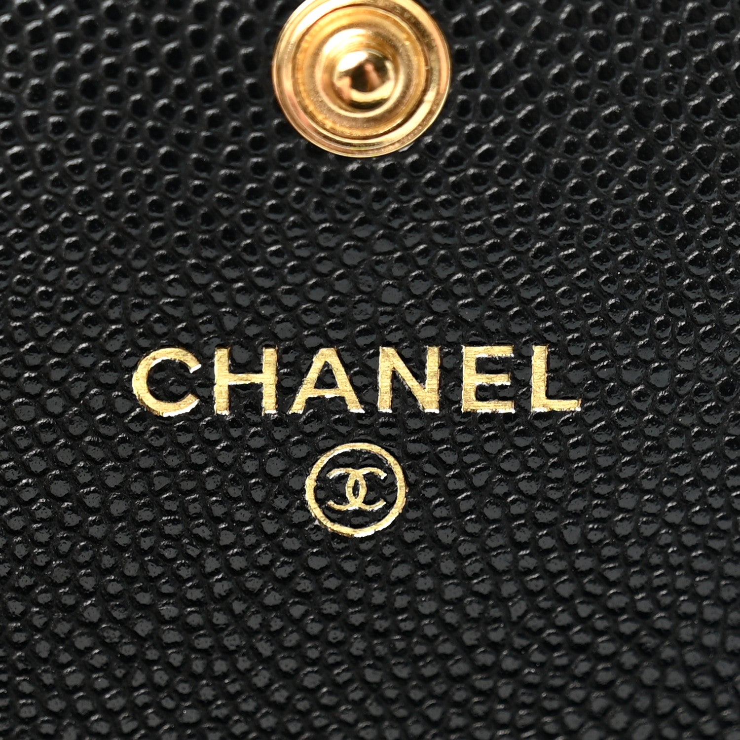Chanel Caviar Quilted Textured CC Flap Wallet Black 6 of 9