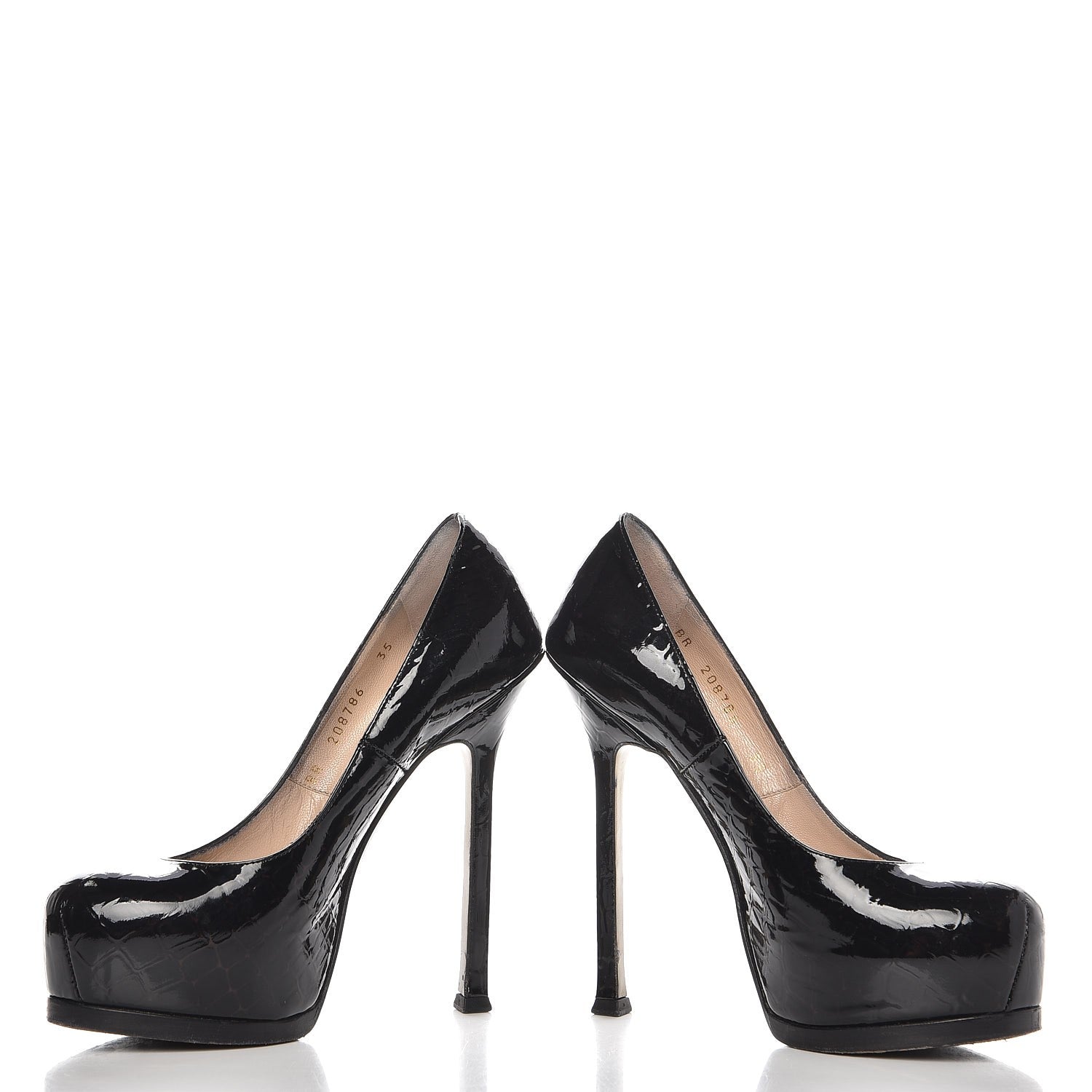 Saint Laurent Vitello Vernice Tribtoo 105 Pumps 35 Black 9 of 10