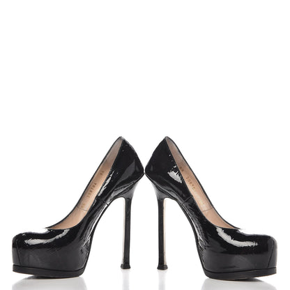 Saint Laurent Vitello Vernice Tribtoo 105 Pumps 35 Black 9 of 10
