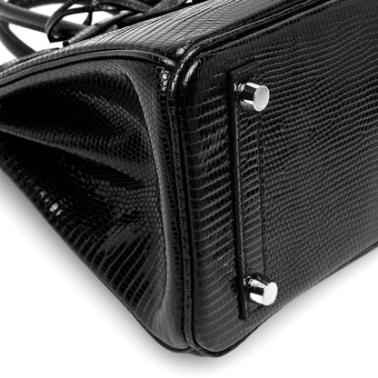 Hermes Lizard Birkin 25 Black 9 of 11