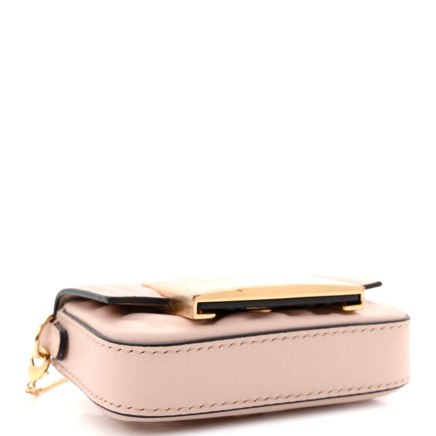 Fendi Nappa Matisse FF Embossed Nano Maxi Buckle Baguette Charm Rosa Quarzo 4 of 10