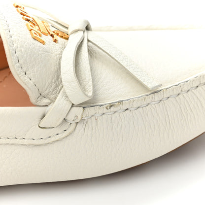 Prada Calfskin Bow Driving Loafer 36 White 11 of 13