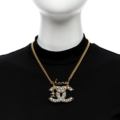 Chanel Metal Resin CC Star Chain Logo Necklace Gold Black 2 of 4