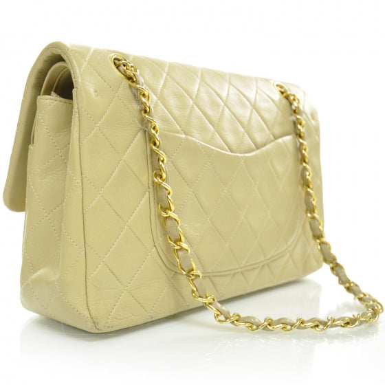 Chanel Lambskin Medium Double Flap Beige GHW 2 of 12