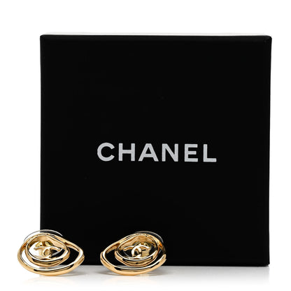 Chanel Metal CC Swirl Earrings Gold 5 of 5
