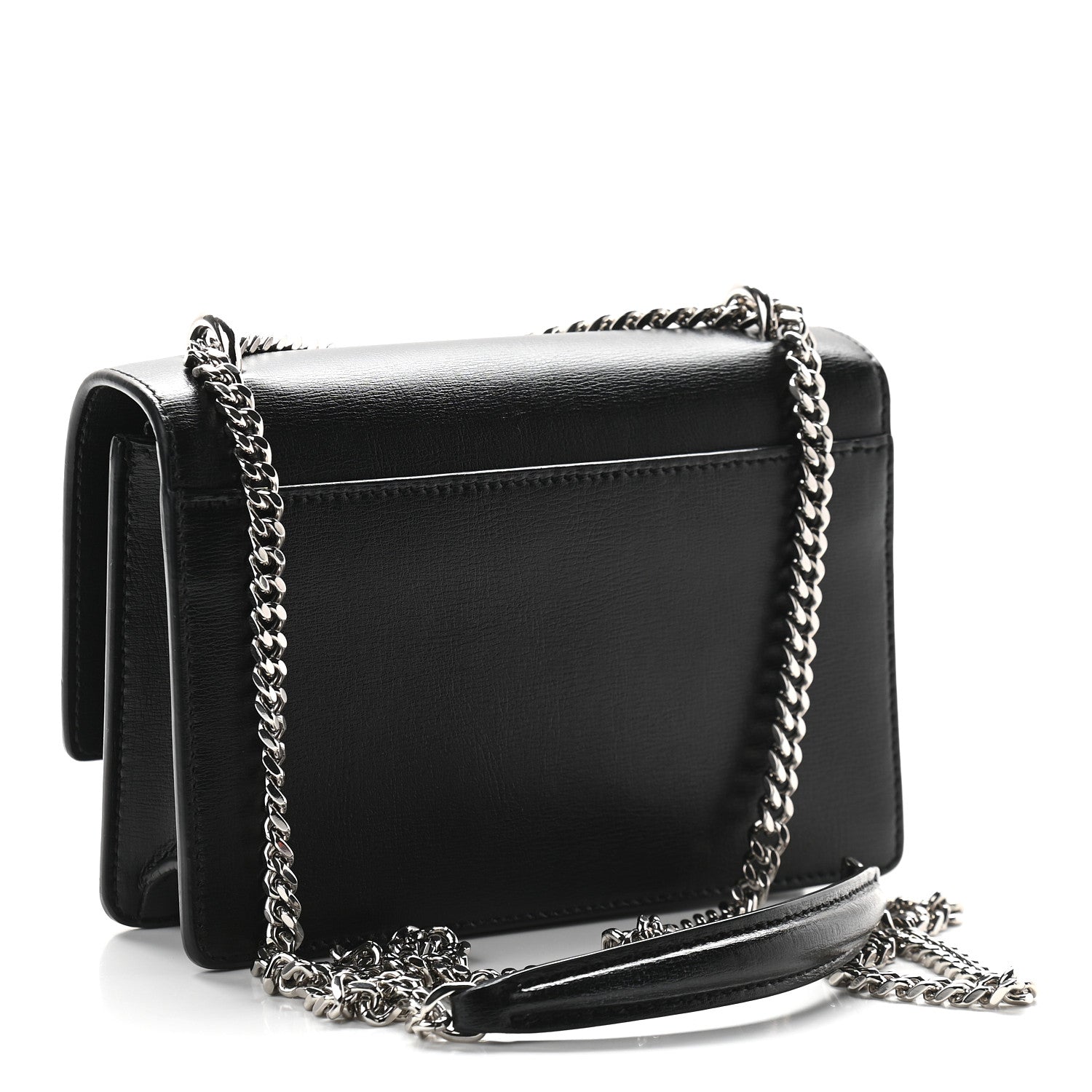 Saint Laurent Calfskin Monogram Sunset Chain Wallet Black 3 of 8