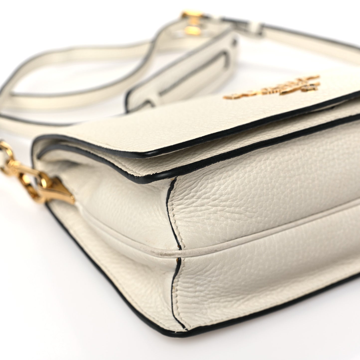 Vitello Daino Flap Crossbody Bianco