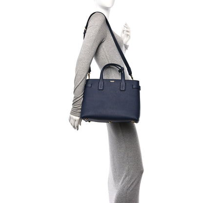 Burberry Derby Calfskin Vintage Check Medium Banner Tote Regency Blue 2 of 10