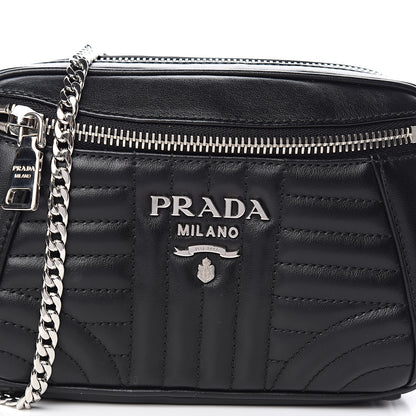 Prada Soft Calfskin Impunture Diagramme Belt Bag Black 9 of 9