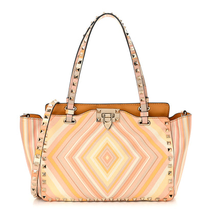 Valentino Garavani Vitello Native Couture 1975 Small Rockstud Tote Mandarin Sorbet 1 of 10