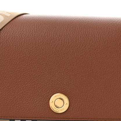 Burberry Calfskin Vintage Check Note Crossbody Bag Tan 7 of 12