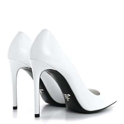 Prada Saffiano Vernice Pumps 37.5 White 5 of 9