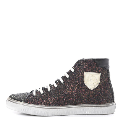 Saint Laurent Rubber Glitter Mens Bedford Hightop Sneakers 42 Multicolor 1 of 11