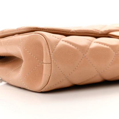 Chanel Lambskin Quilted Clutch with Chain Flap Beige 9 of 13