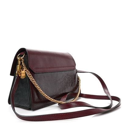Givenchy Crinkled Patent Deerskin Suede Small GV3 Shoulder Bag Aubergine Graphite 3 of 8
