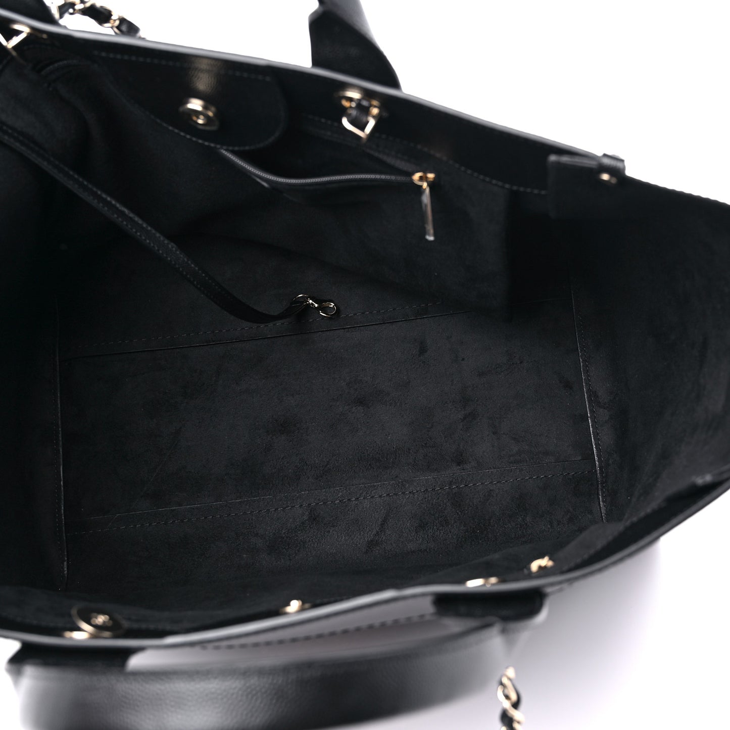 Caviar Medium Studded Deauville Tote Black