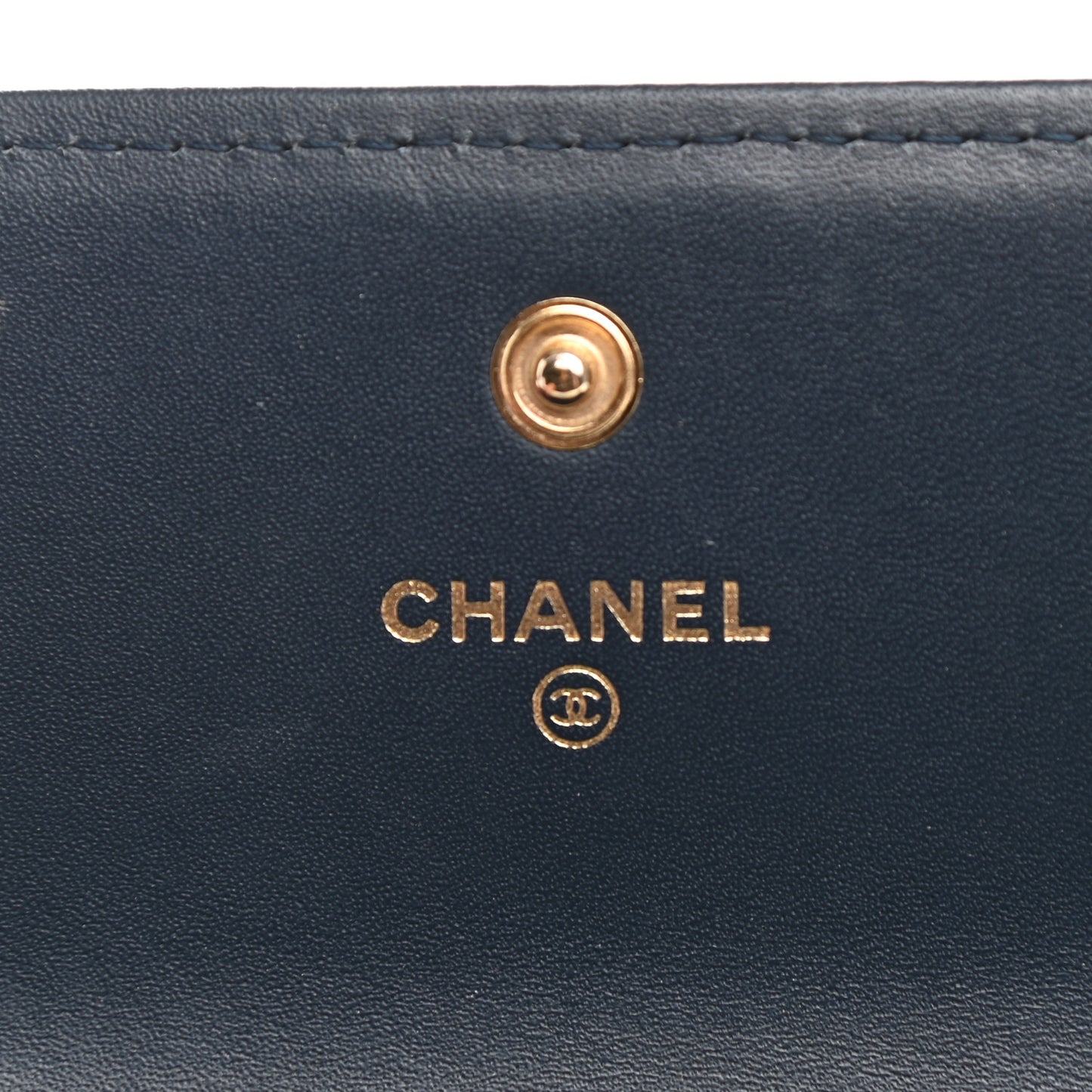 Caviar Quilted Large Boy Gusset Flap Wallet Blue