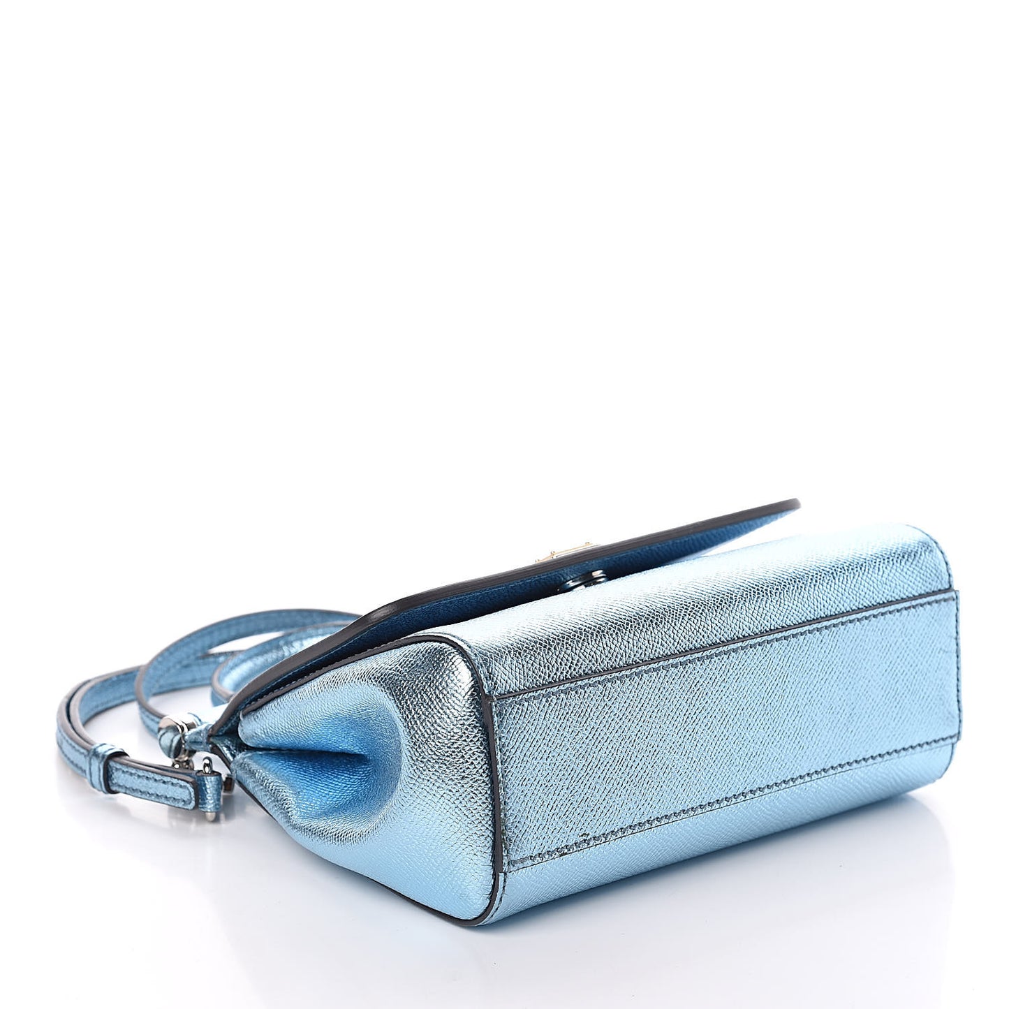 Metallic Dauphine Small Miss Sicily Satchel Blue