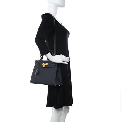 Hermes Epsom Kelly Sellier 28 Bleu Indigo 2 of 12