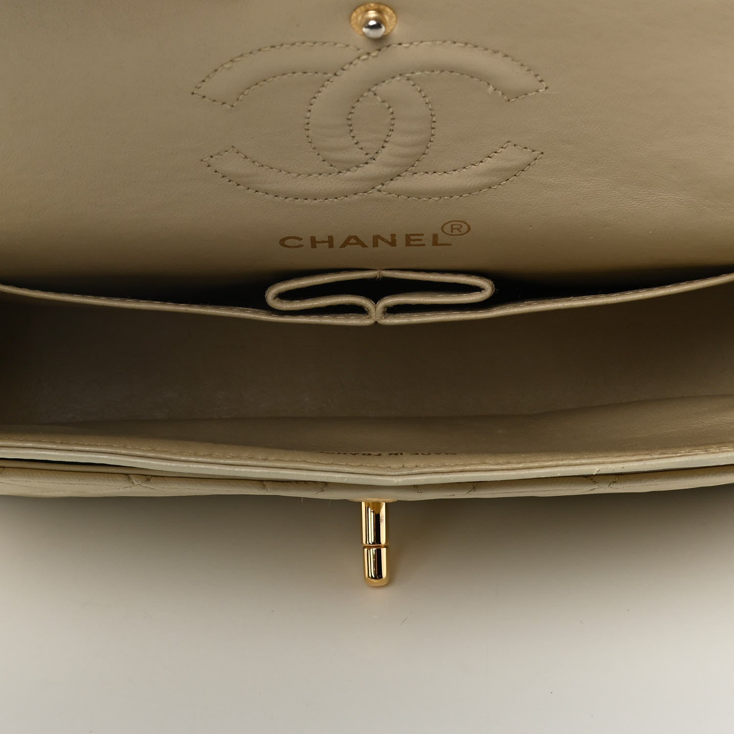 Chanel Lambskin Quilted Small Double Flap Beige 4 of 10