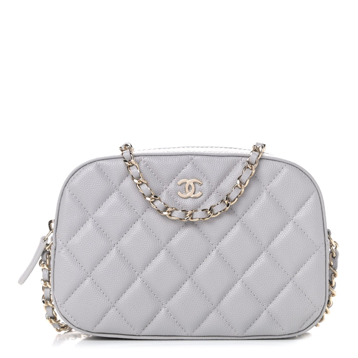 Caviar Quilted Camera Case Grey