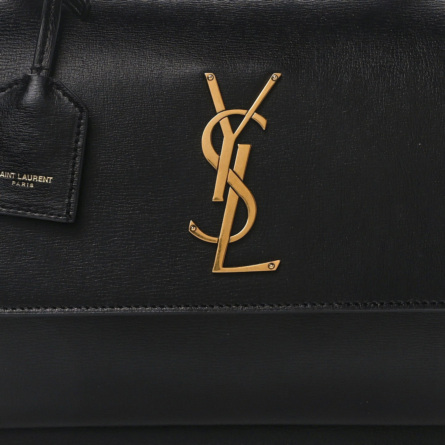 Smooth Calfskin Medium Monogram Sunset Satchel Black