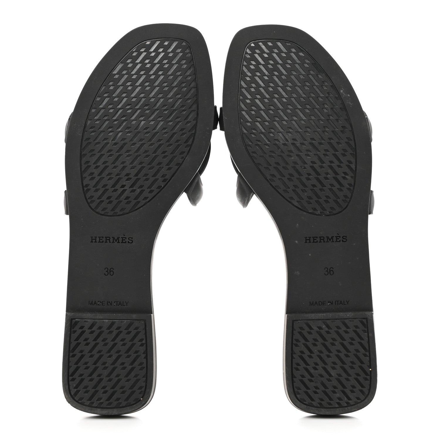 Hermes Rubber Aloha Sandals 36 Black 5 of 8
