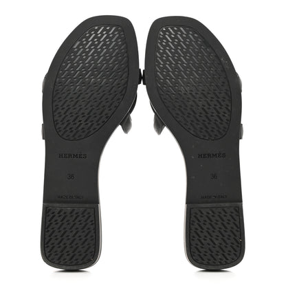 Hermes Rubber Aloha Sandals 36 Black 5 of 8