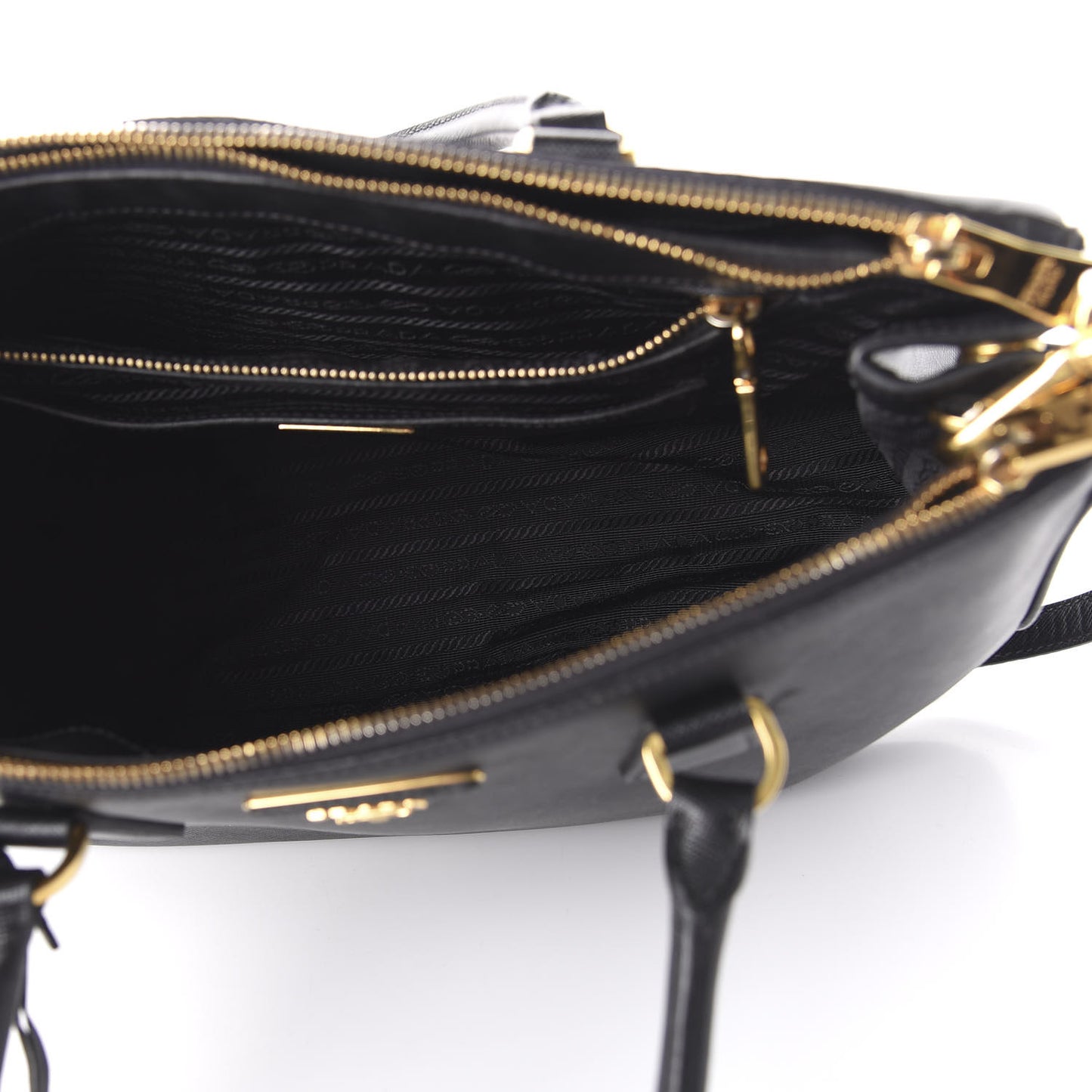 Saffiano Medium Galleria Double Zip Tote Black