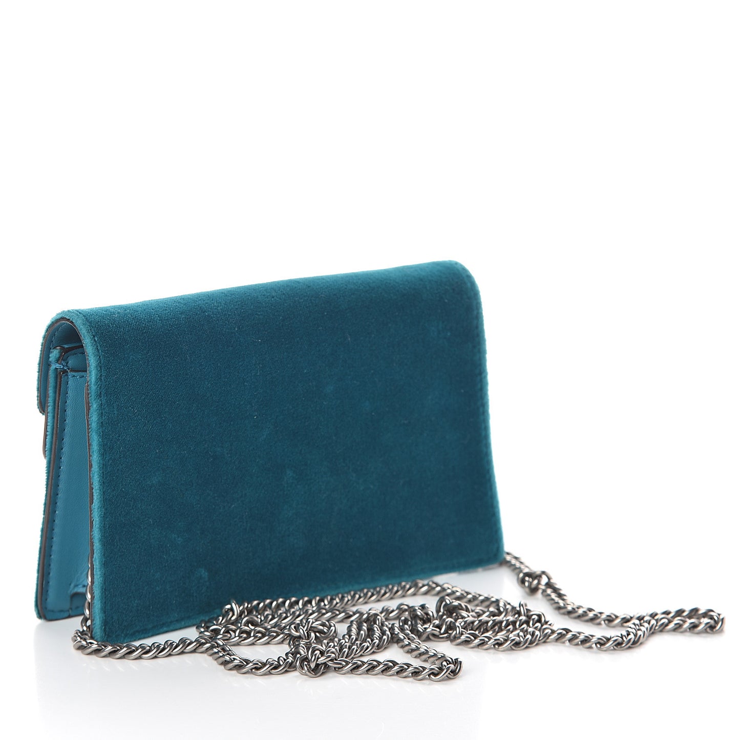 Velvet Super Mini Dionysus Shoulder Bag Pavone Cyan