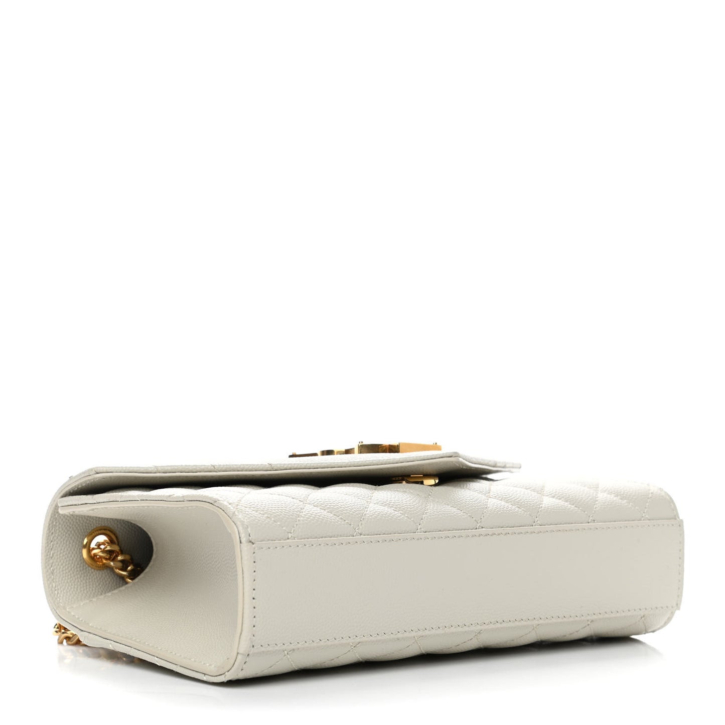 Grain De Poudre Textured Mixed Matelasse Triquilt Small Monogram Satchel Crema Soft