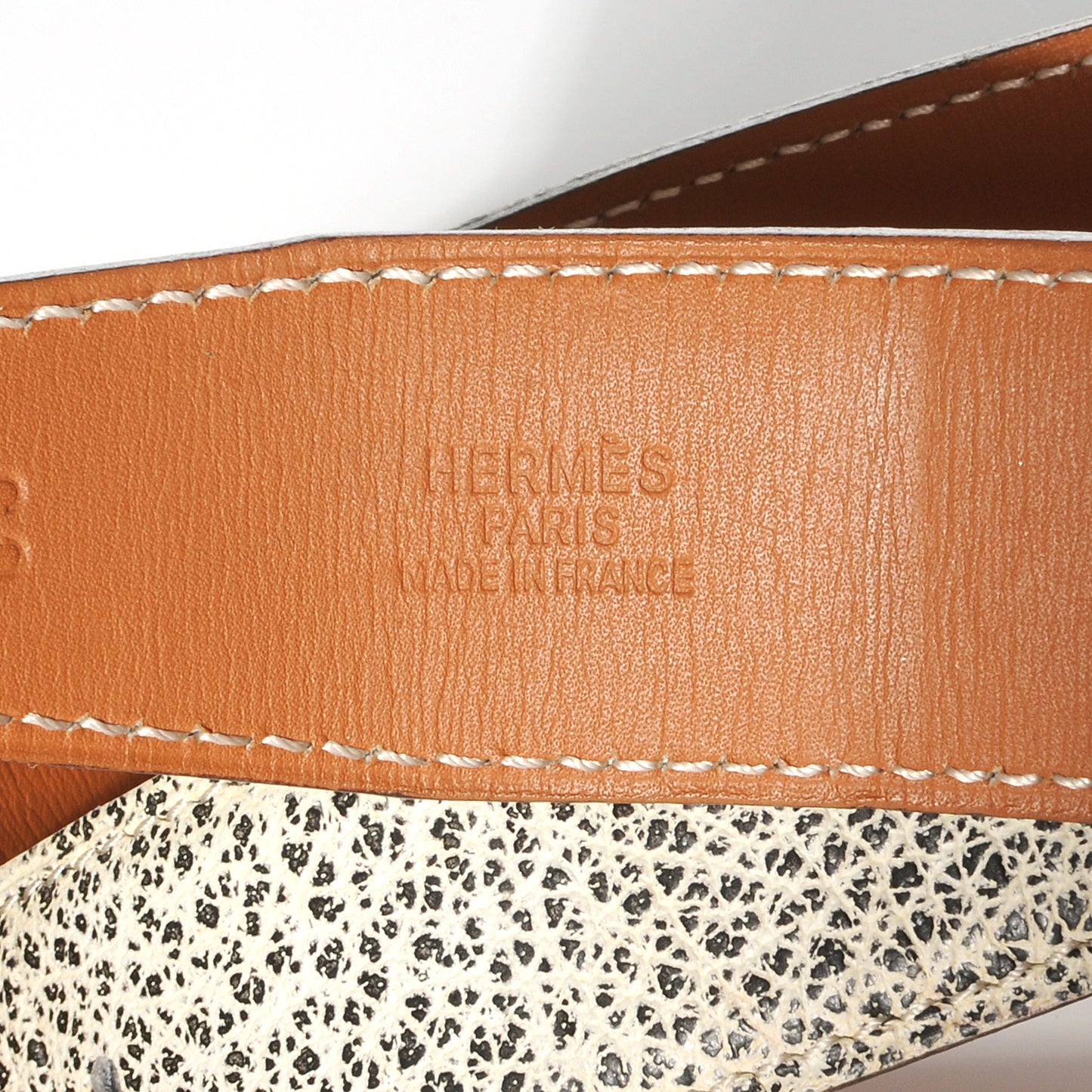 Buffalo Skipper Dalmatian and Natural Chamonix Reversible Belt Strap 65