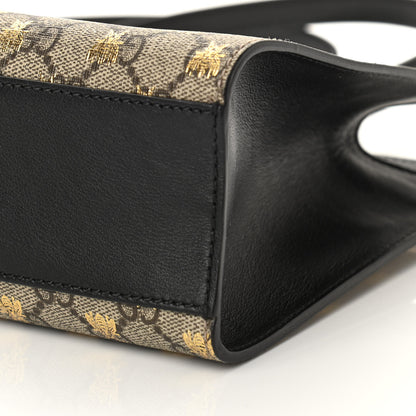 Gucci GG Supreme Monogram Bees Small Padlock Tote Beige Oro Black 10 of 10