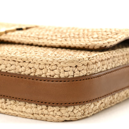 Saint Laurent Raffia Calfskin Medium Monogram Solferino Satchel Naturale Brick 10 of 10