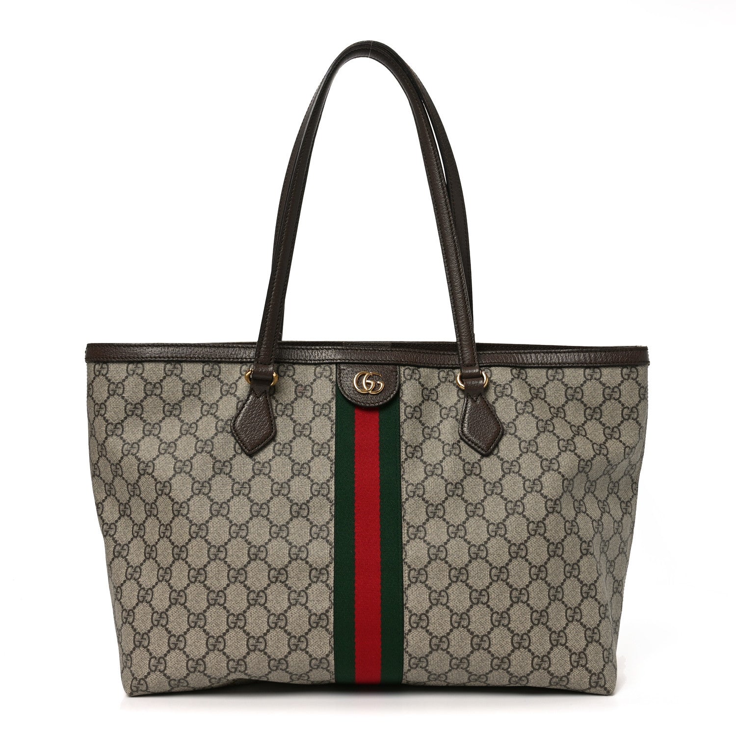 Gucci GG Supreme Monogram Medium Ophidia Shopping Tote Brown 1 of 12