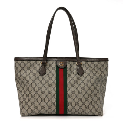 Gucci GG Supreme Monogram Medium Ophidia Shopping Tote Brown 1 of 12