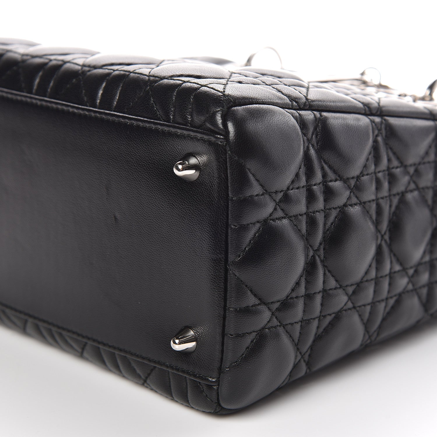 Christian Dior Lambskin Cannage Medium Lady Dior Black 6 of 10
