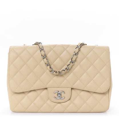Chanel Caviar Quilted Jumbo Single Flap Beige Clair 1 of 12